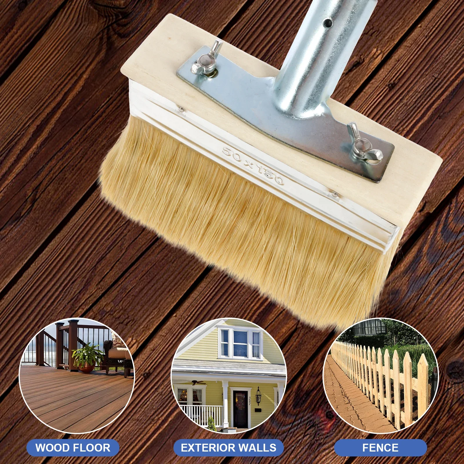 سطح السفينة فرشاة وصمة عار 67 بوصة الفولاذ المقاوم للصدأ تمديد القطب سطح السفينة وصمة عار قضيب سطح السفينة فرشاة الطلاء لطلاء سطح الخشب سياج الباب