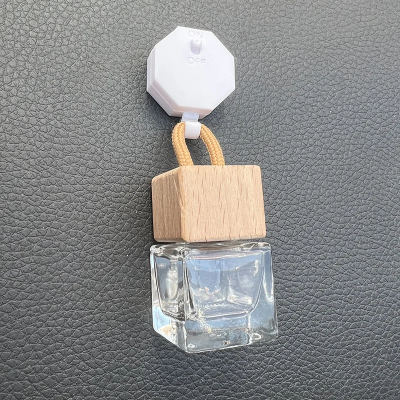 Car Hanging Retractable Buckle Perfume Bottle Mirror Decoration Car Modeling Empty Glass Bottle Essential Oil Diffuser Gift