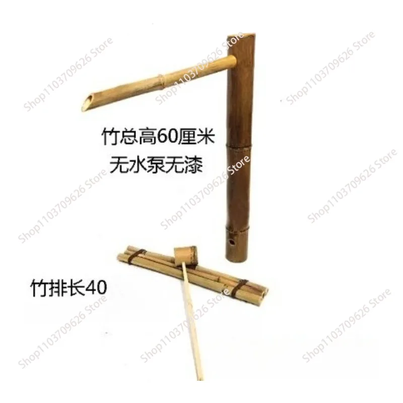 Stone trough flowing water fish tank bamboo row landscaping circulation bamboo new Chinese fish farming outdoor balcony