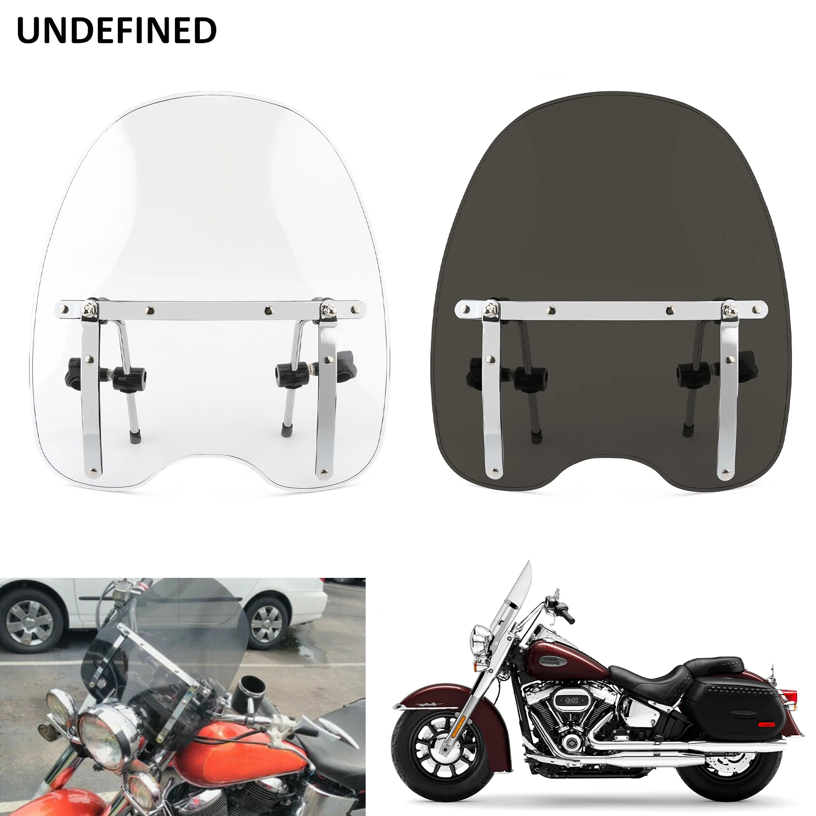 Motorcycle Windshield Windscreen Fits For Harley Sportster Touring Road King Softail Dyna Honda Kawasaki Yamaha Suzuki Cruisers