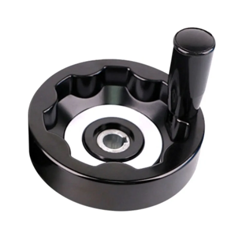 عجلة عقارب مموجة من الخشب المطاطي/عجلة يدوية كاملة العرض مع مقبض قابل للطي عجلة عقارب قابلة للطي 100/125/160/200 #4