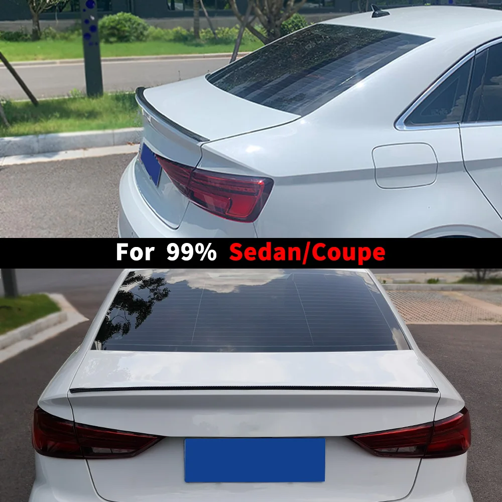 Carbon Look or Glossy Black Universal Rear Trunk Spoiler Wing Sport Air Dam For 99% Cars Sedan Coupe Hatchback SUV Tuning Trim