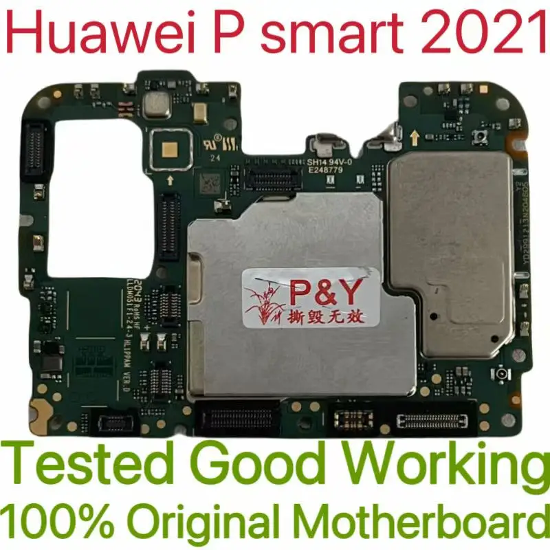 Origineel ontgrendeld moederbord voor Huawei P smart 2021 moederbord moederbord ontgrendeld met chips circuits flexkabel