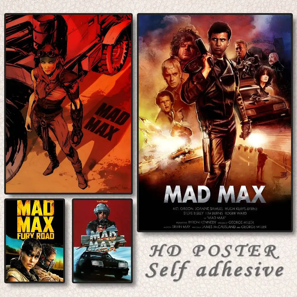 Póster de Mad Max, arte autoadhesivo, pegatina de papel impermeable, decoración de pared de habitación, cafetería, Bar, dormitorio