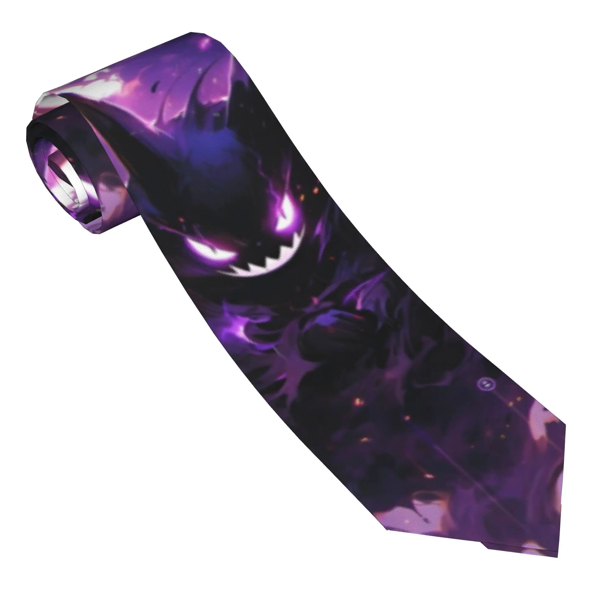 

Cartoon Dark Night Gengar Pikachu Eevees Piplup Neckties Unisex 8 cm Classic Neck Ties Pokemon for Men Daily Wear Cravat Wedding