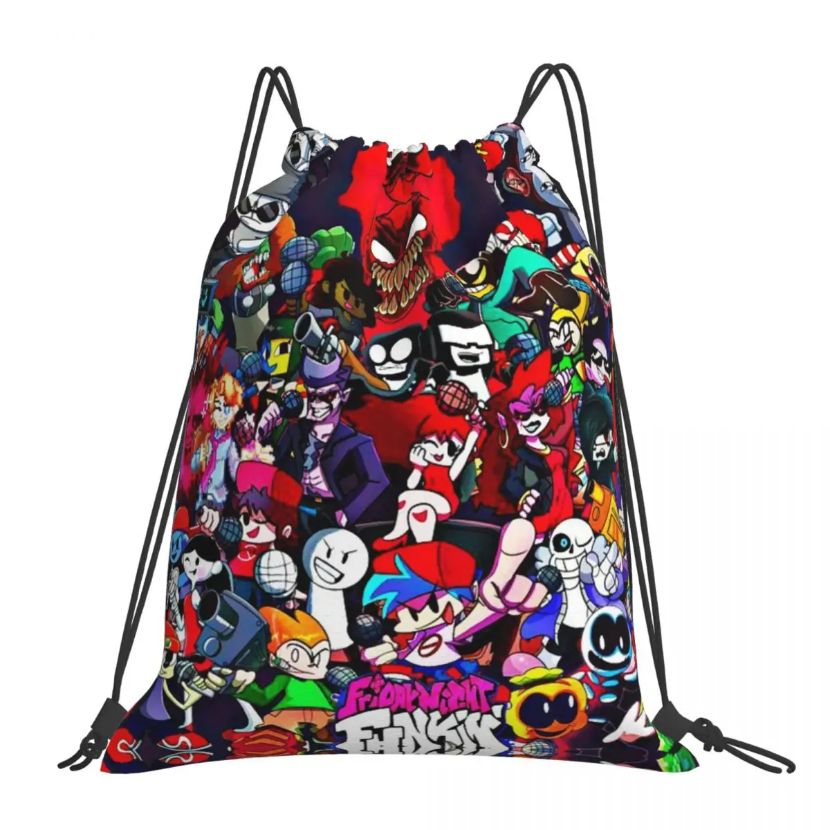 Friday Night Funkin Characters Fnf Game Backpacks Multi-function Portable Drawstring Bags Sports Bag Book Bags For Travel School