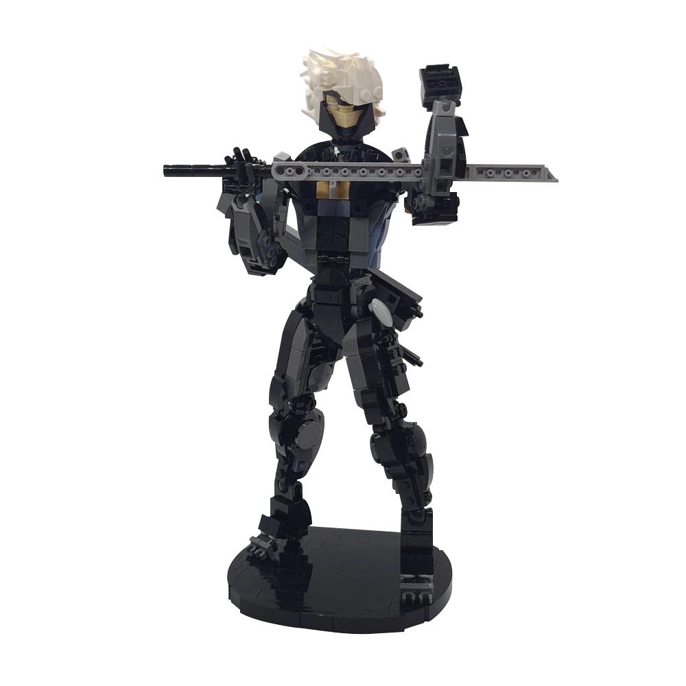 MOC Metal Gear Raiden Mecha Robot Poseable Building Blocks Set Game Character Figures model for Kids Gifts Collection