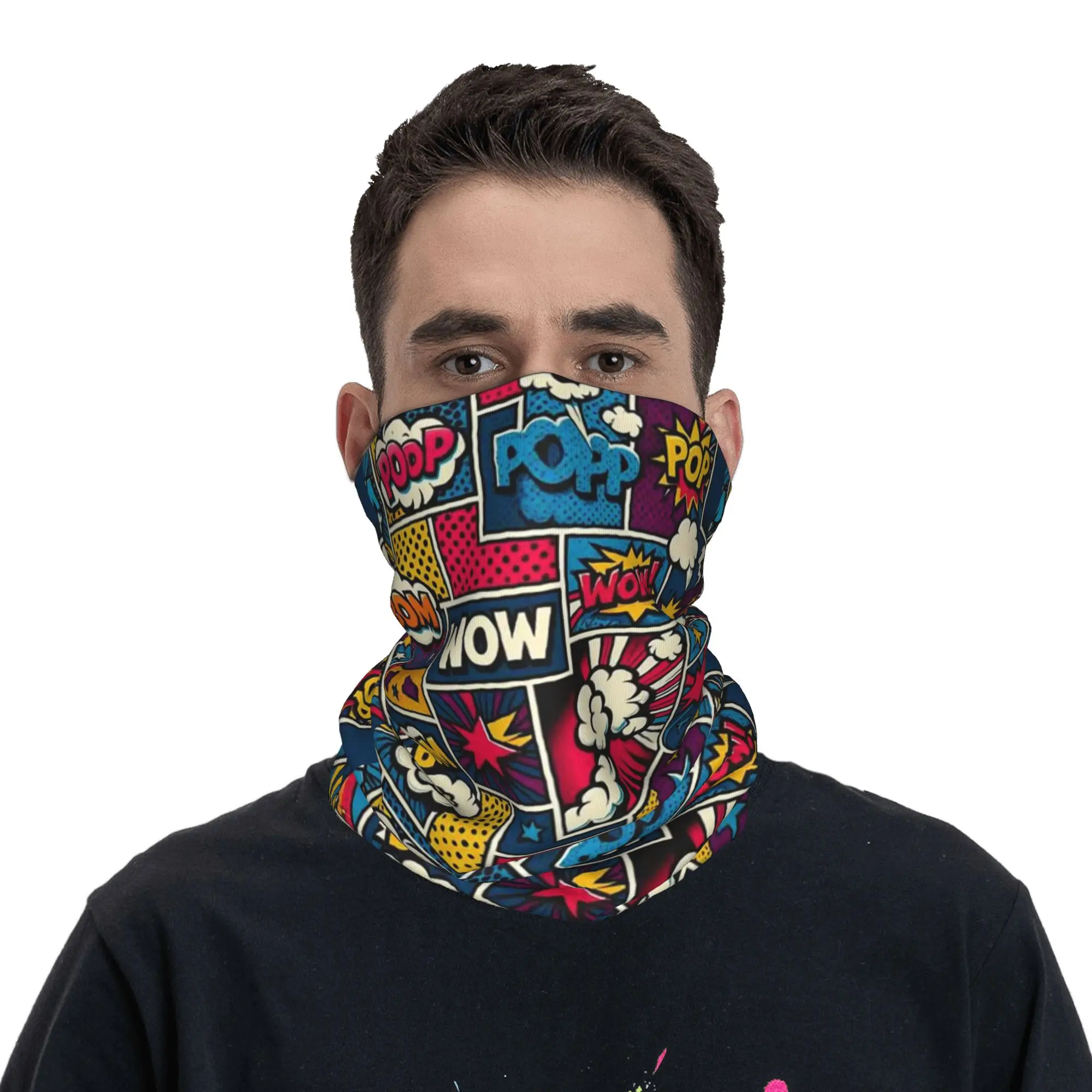 

comic pop pattern Bandana Neck Cover Printed Mask Scarf Headwear Outdoor Sports Unisex Adult Breathable