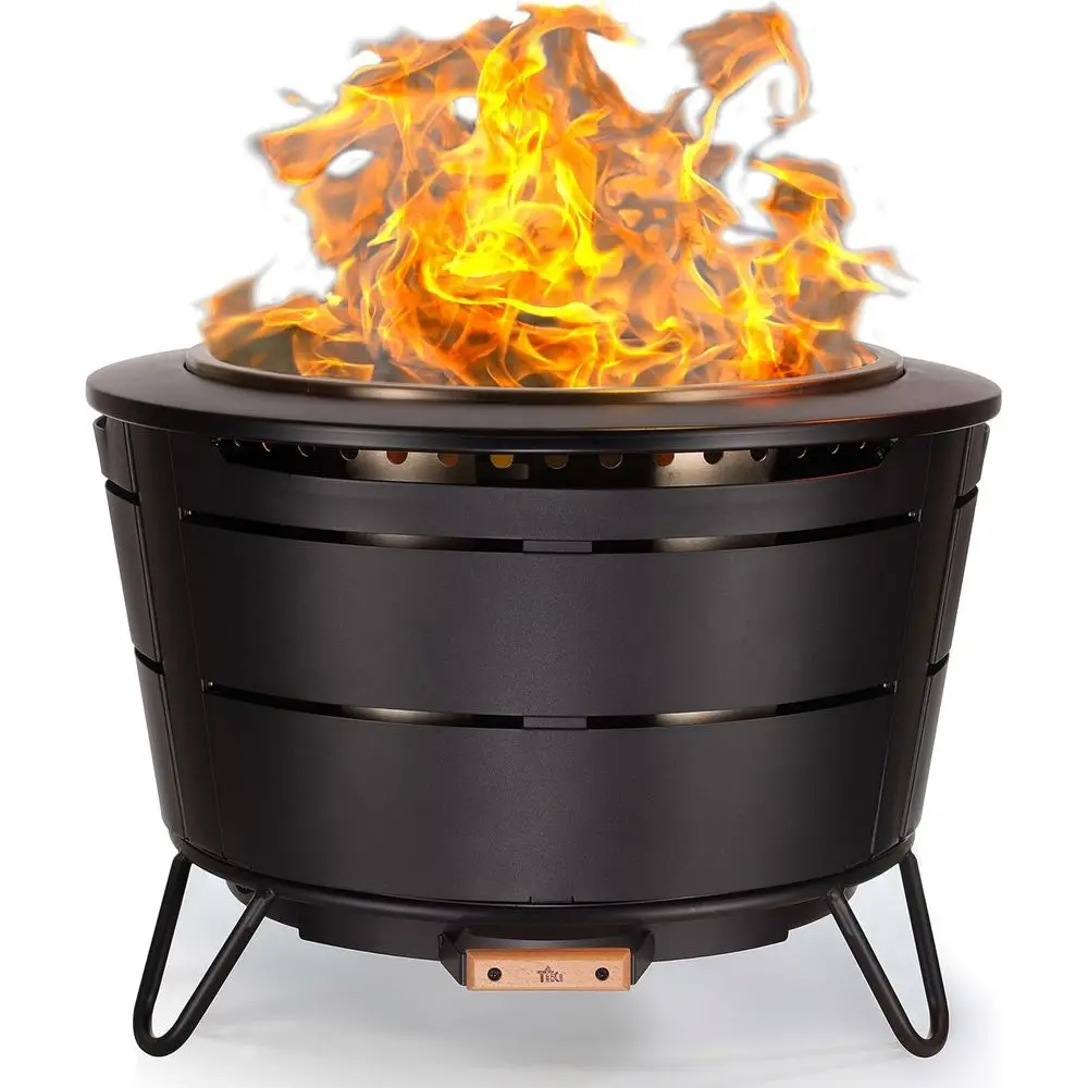 

27.5-Inch SmokelReunion ire Pit, Large Outdoor ire Pit or Gatherings, Wood Burning with Removable Ash Pan & Weather-Resistant Co