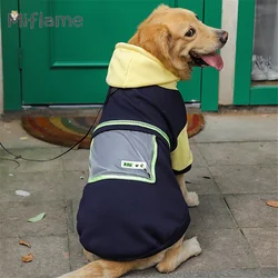 Miflame Autumn Winter Pet Clothes Two Color Transparent Pocket Big Dog Sweater Golden Retriever Labrador Medium Large Dogs Coat