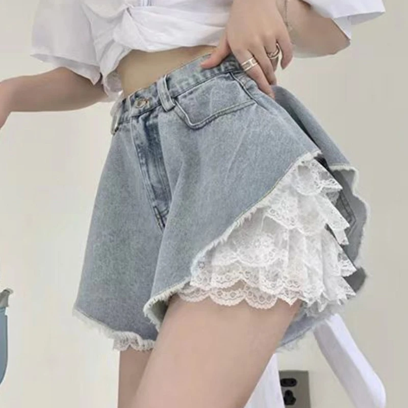 Women Sexy Floral Lace Safety Short Pants Elastic Home Sleep Shorts Breathable Anti-exposure Loose Bottoms Petticoat Underpants view 3
