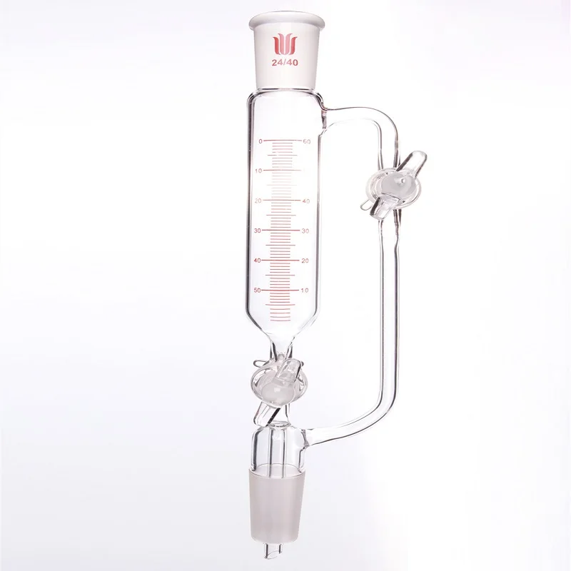 SYNTHWARE Constant pressure drip funnel, With tick marks, Double glass valve, Addition funnel, Borosilicate glass, F67