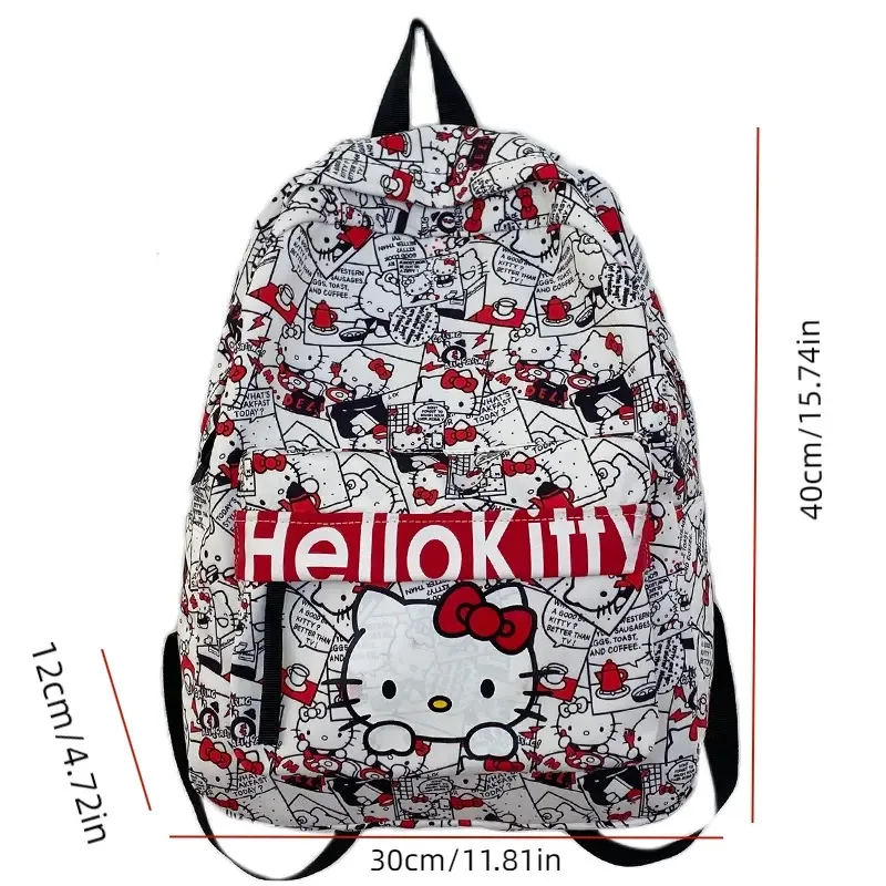 Zaino Sanrio Cartoon Anime HelloKitty Zaino per adolescenti di grande capacità Zaino per ragazze Zaino per uso quotidiano carino chic unisex