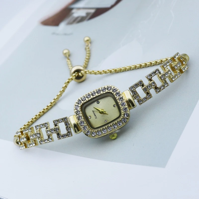 

Новые маленькие квадратные браслеты, женские часы с свободной регулировкой, квадратная цепочка, маленькие женские кварцевые часы Годинник Женночи Наручные
