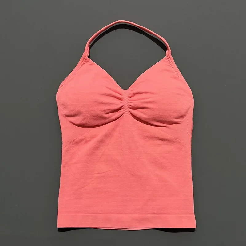 HISTELLO Halter-Yoga-Tanktop für Damen, sexy, mit Trägern, rückenfrei, schmale Passform, gepolstert, atmungsaktiv, für Fitness, Laufen, Workout, Sport-Tops – Detail 20