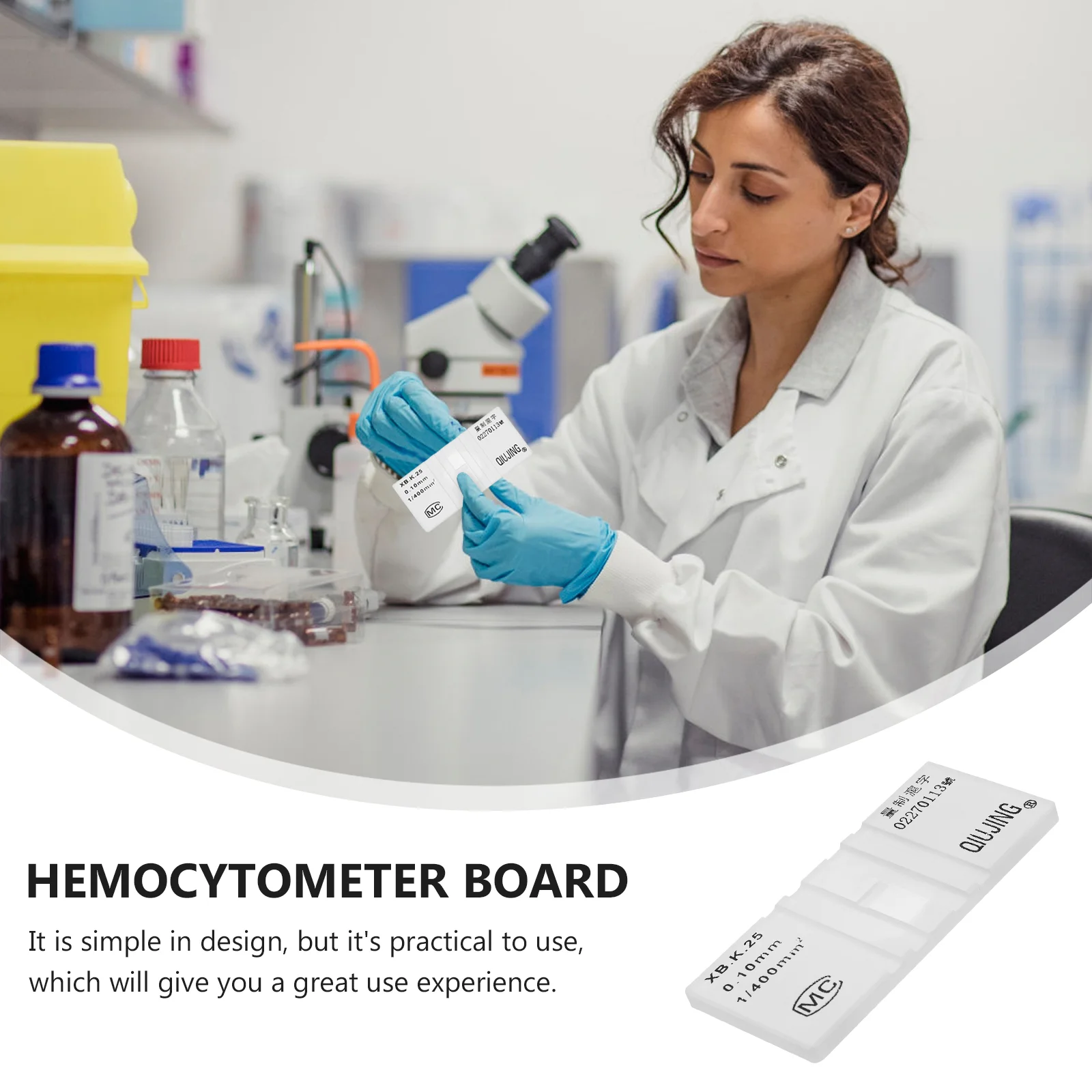 Hemocytometer Board Labs Blood Counting Chamber Cell Commercial Plastic Packaging