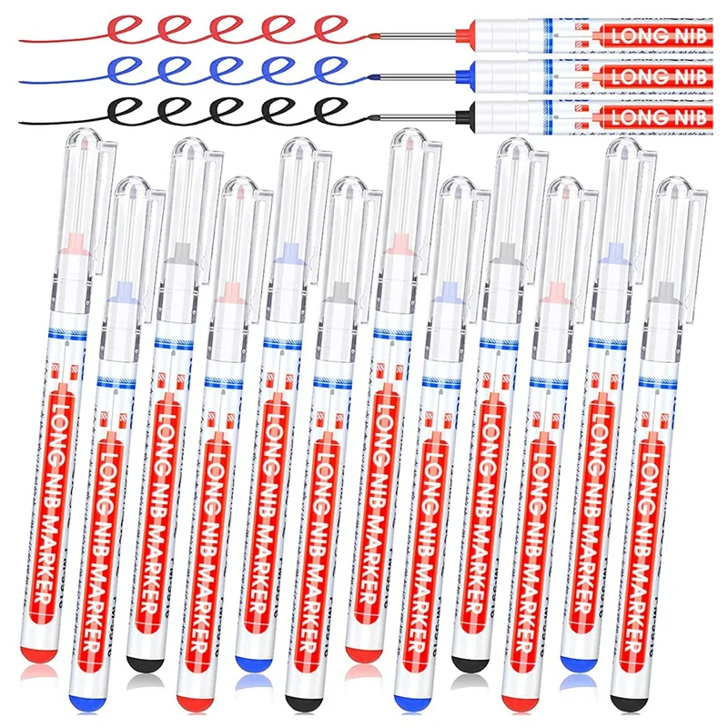 

AT35 12 Pieces Multi-Purpose Scriber Waterproof Mechanical Carpentry Colorful Marker Pen For Woodworking Hardware