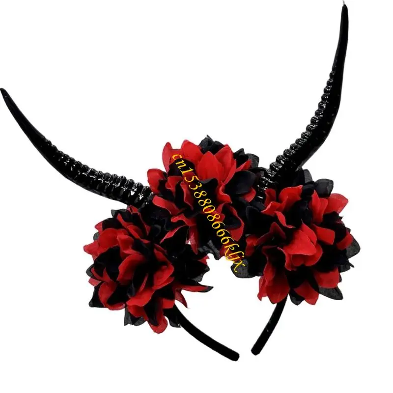 Nhựa hoa linh dương sừng sợi tóc Ánh sáng trang phục Halloween Trang trí tóc trang trí tóc cho trẻ người lớn 066C