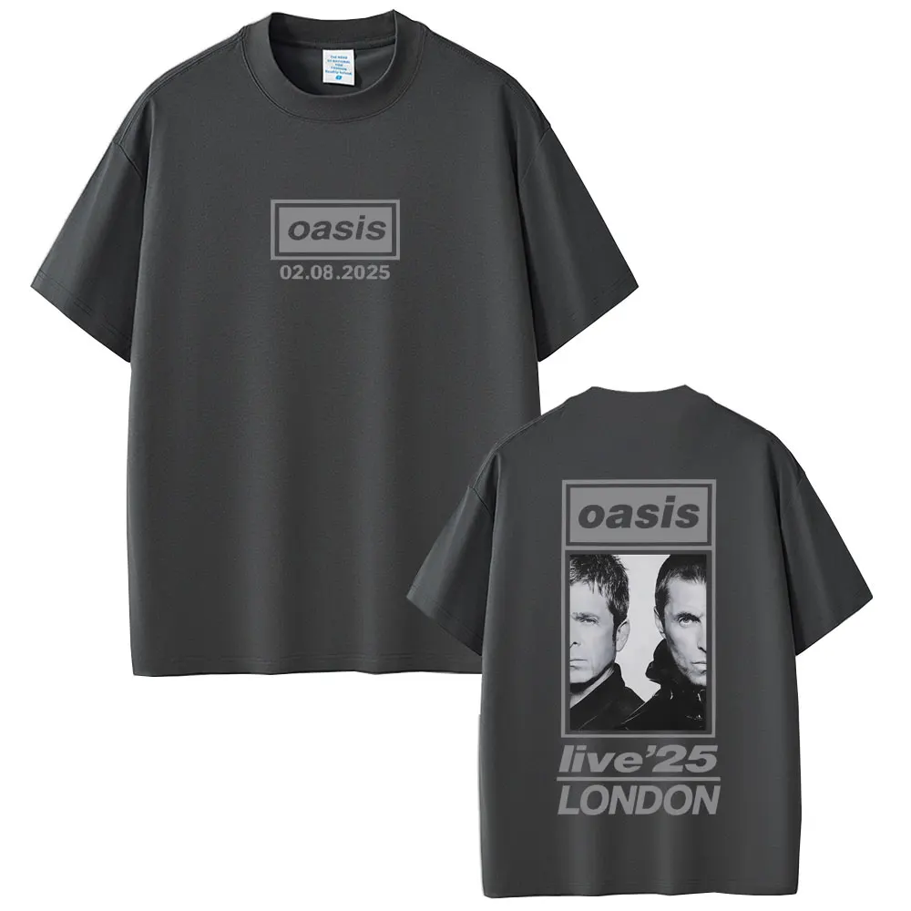 الشهيرة روك باند O-واحة لايف 25 جولة تي شيرت الرجال النساء القوطية خمر المتضخم تي شيرت المرأة عالية الجودة تي شيرتات قطن بلايز #4