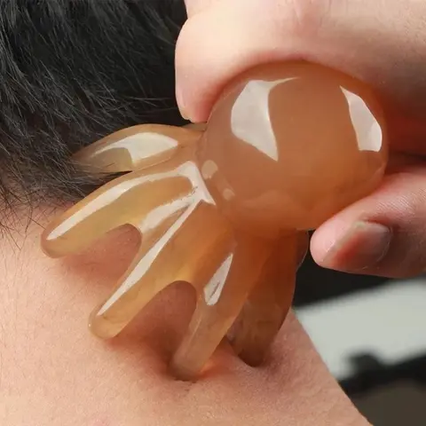 1PC 수지 문어 Gua Sha 도구 자오선 마사지 얼굴 몸 근육 이완 스트레스 릴리프 미용 건강 통증 완화 진정