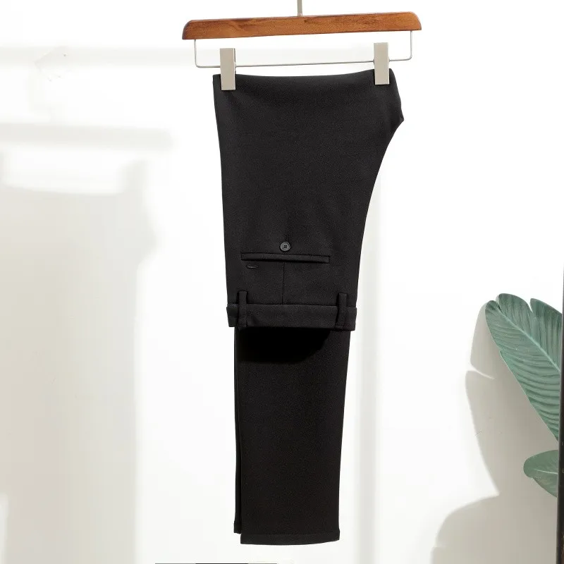 

High-End Men's Casual Straight Leg Long Pants Anti-Wrinkle Stretch Comfortable Busin Leisure Trousers for Autumn