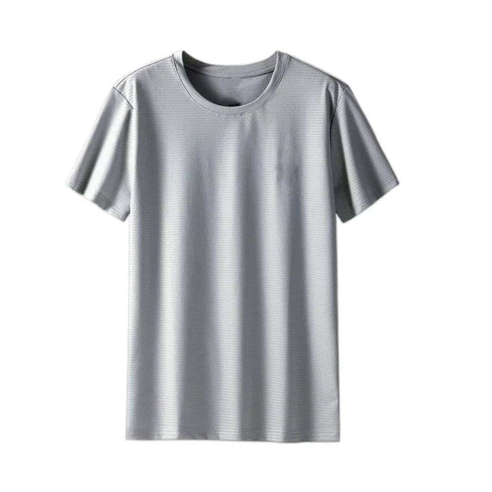 

Fashion Round Neck Quick Dry T Shirts Thin Large Size Short Sleeve T-shirt Simple Loose Basic T-shirt for Men All-match