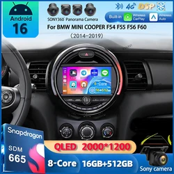 Android 16 Carplay Auto Car Radio For BMW MINI COOPER F54 F55 F56 F60 2014-2019 Navigation GPS Multimedia Player 2DIN DVD Stereo