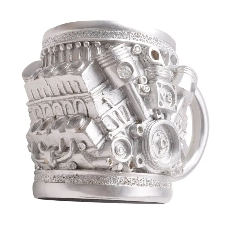 A68P-V8 Engines Stainless Steel Coffee Mug, Car Engine Coffee Cup With Insulated Handle For Car Lovers Gifts