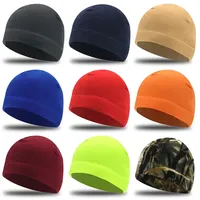 Autumn Winter Thin Warm Fleece Cap Men Women High Stretch Fleece Hat Outdoor Windproof Thermal Cycling Hiking Sports Skiing Cap