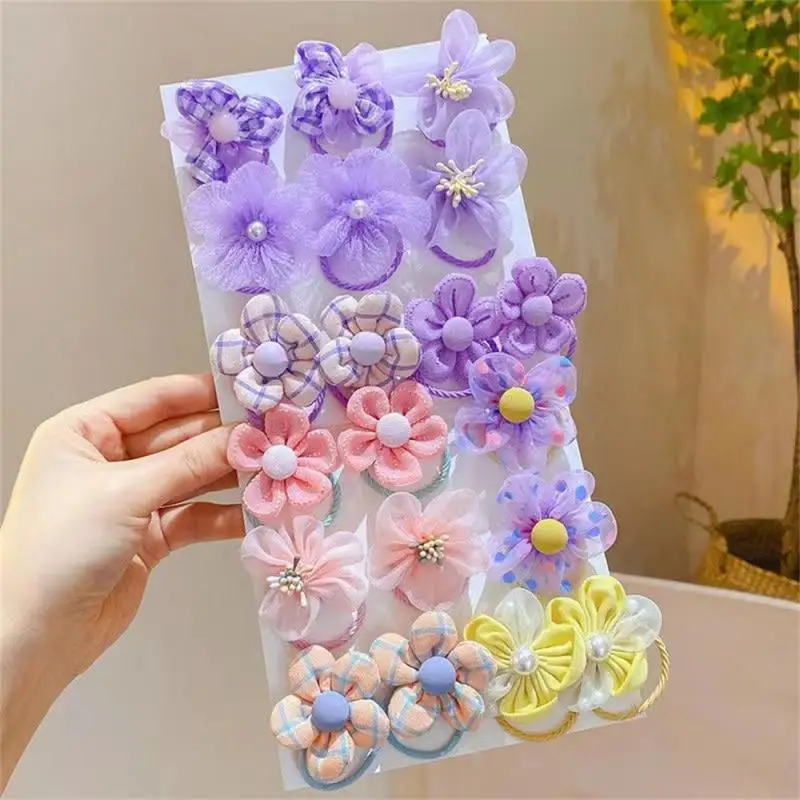 Childrens Cute Colorful Flower Hairbands Childrens Mesh Flower Hairbands To Tie Hair Without Damaging The Hair Rubber Band