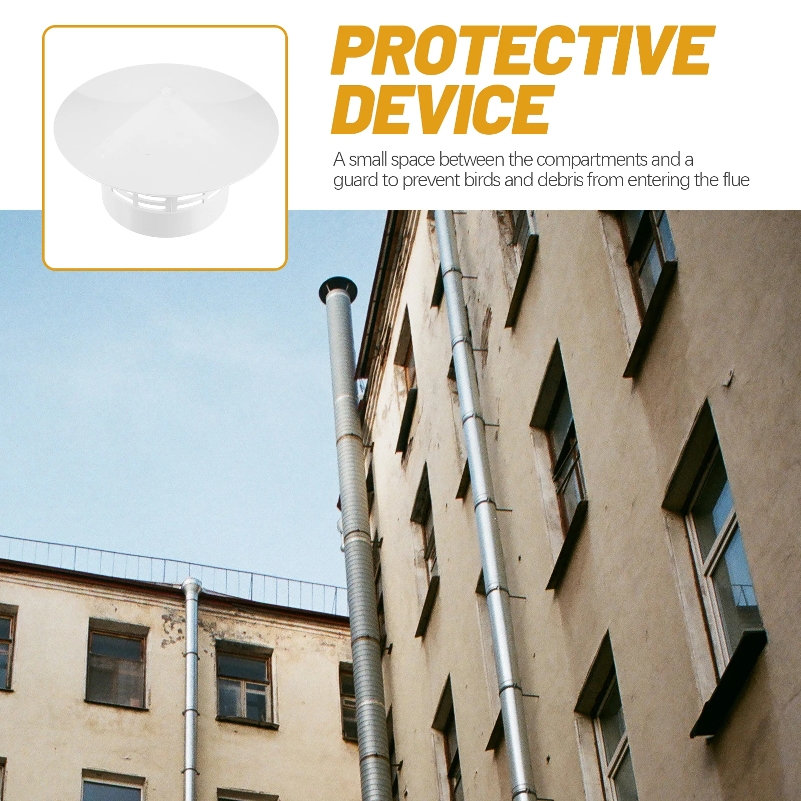 

Roof Rain Cap Thickened Pvc Mushroom Chimney Cover Waterproof Ventilation Cap For Smokestack Protection Chimney Roof