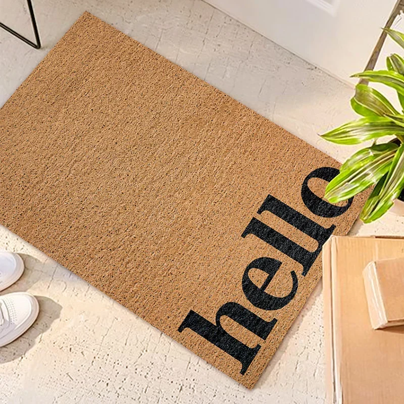 

Hello Modern PVC Entry Door Mat Porch Rugs Refreshing Easy-care Non-slip Silk Ring Mat Bathroom Living Room Mats Remove Mud Mat