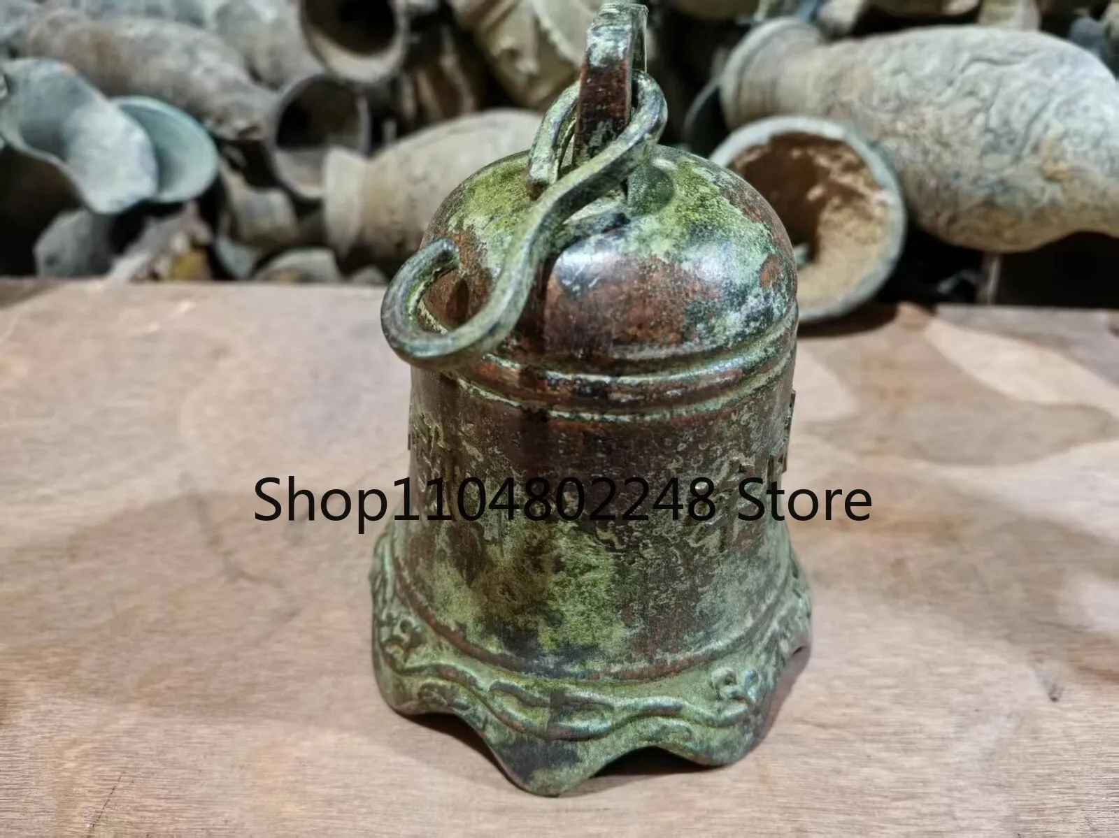 Chinese Old Bronze, Ringing Bell, carved with ancient Buddhism inscriptions