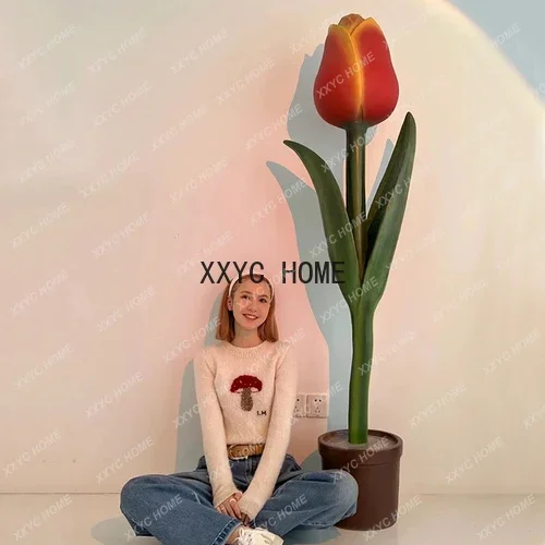 Giant Tulip Big Decorations Large Artificial Flower Sculpture Oversized Clothing Store Floor-Standing Decorations