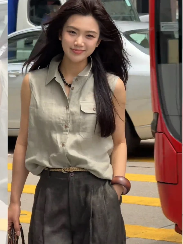 

Женский жилет Svel Ne на одной пуговице, летний модный универсальный дышащий полиэстер, повседневный жилет