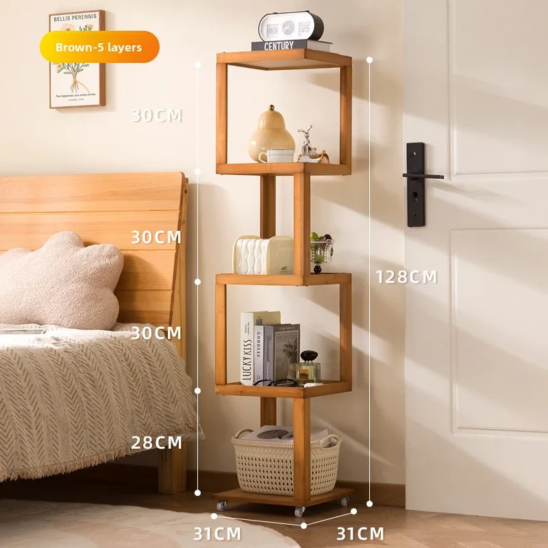 

Movable coffee table living room bedside table household solid wood side cabinet medieval trolley sofa side few bedside shelves