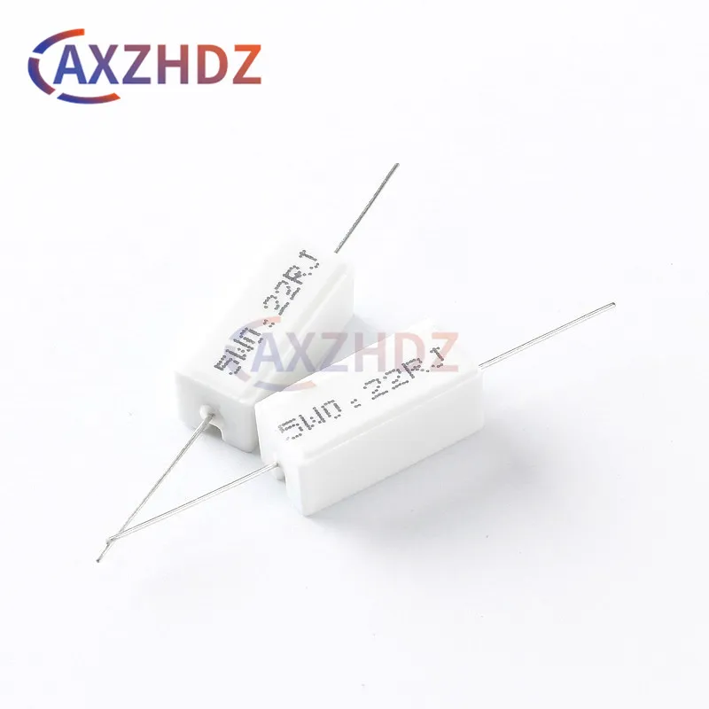 

10PCS 5W 0.1Ω - 100K 5% Cement Resistance 0.25Ω 0.33Ω 0.47Ω 0.5Ω 2.2Ω 5Ω 10Ω 47Ω 10K ohm 5W0.5RJ Ceramic Composition