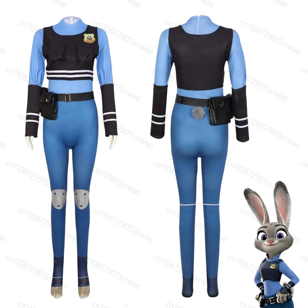

Anime Cartoon Cosplay Costume Crazy Animals City 2 Judy Adult Police Officer Uniform Set Comic-con Unisex Role-playing Jumpsuit
