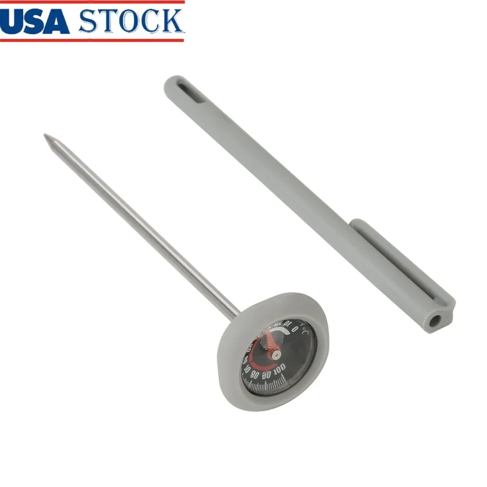 Stainless Steel Instant Read Thermometer Kitchen Cooking Probe 0°F to 220°F Meat Candy Coffee NSF Certified Durable Storage