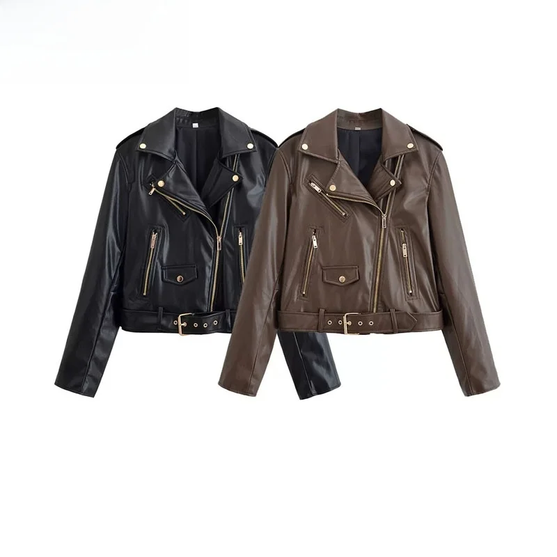 Faionable بو السائق Sle المرأة Jaet ort ملابس خارجية الشارع Sle طويل Sve سستة إغلاق الخريف جديد وصول 2025 الاتجاه