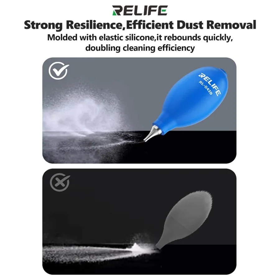 RELIFE RL-043B Soffiatore per polvere Potente strumento di pulizia del flusso d'aria per la riparazione del telefono Obiettivo della fotocamera Strumento per la rimozione della polvere della tastiera del computer
