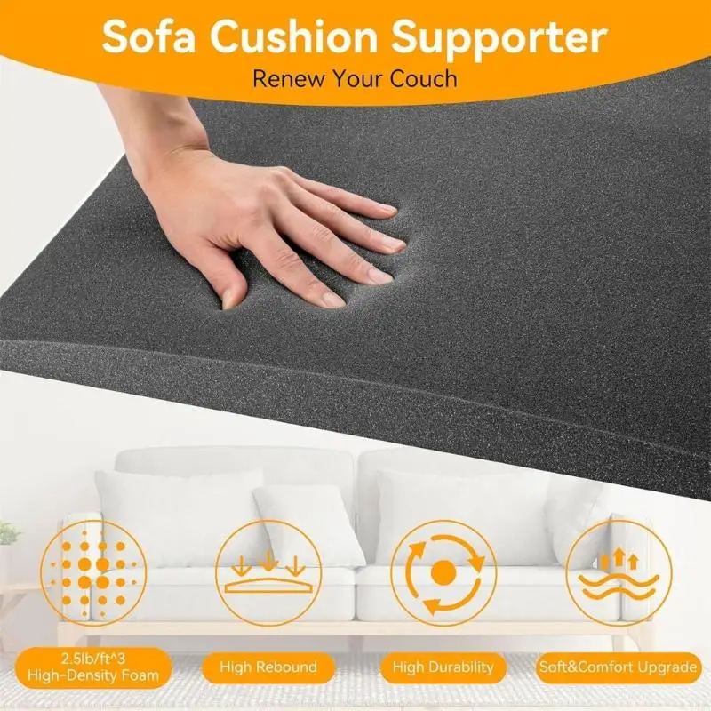 L43A Sturdy Foam Sofa Cushion Support Pad Curved Designs Comfort Upgrades