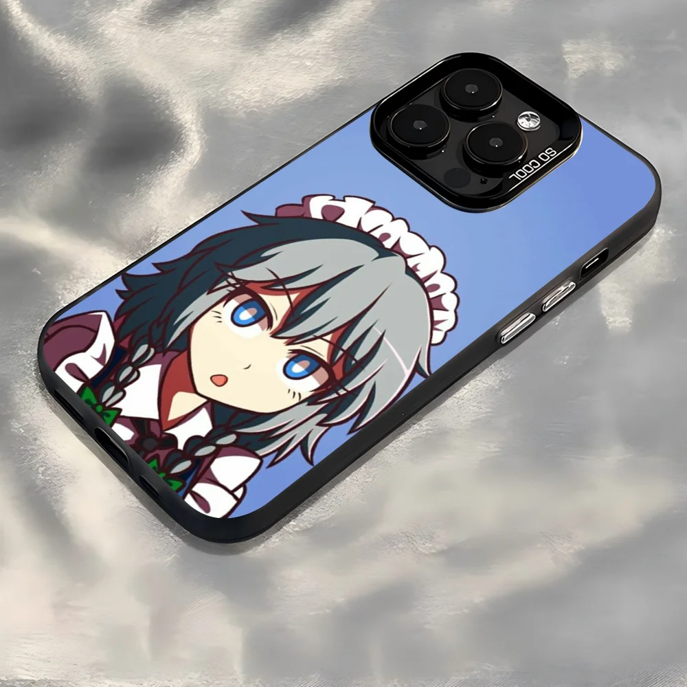 T-Touhou P-Project Sakuya Izayoi Phone Case Phone Case IMD Color Silver Shell For IPhone 16 15 14 13 12 11 Pro Max Plus