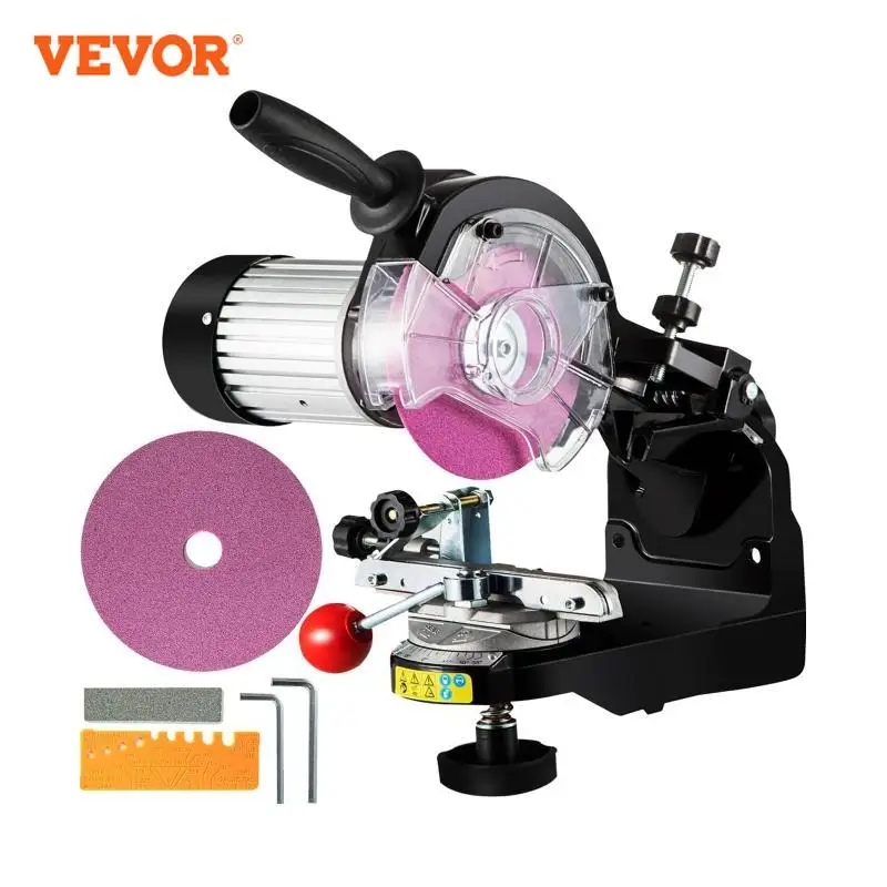 VEVOR 230W Saw Chain Grinder 3000RPM Electric Aluminum Bench Chainsaw Grinder Sharpener Portable Adjustable Angle Tool Polisher