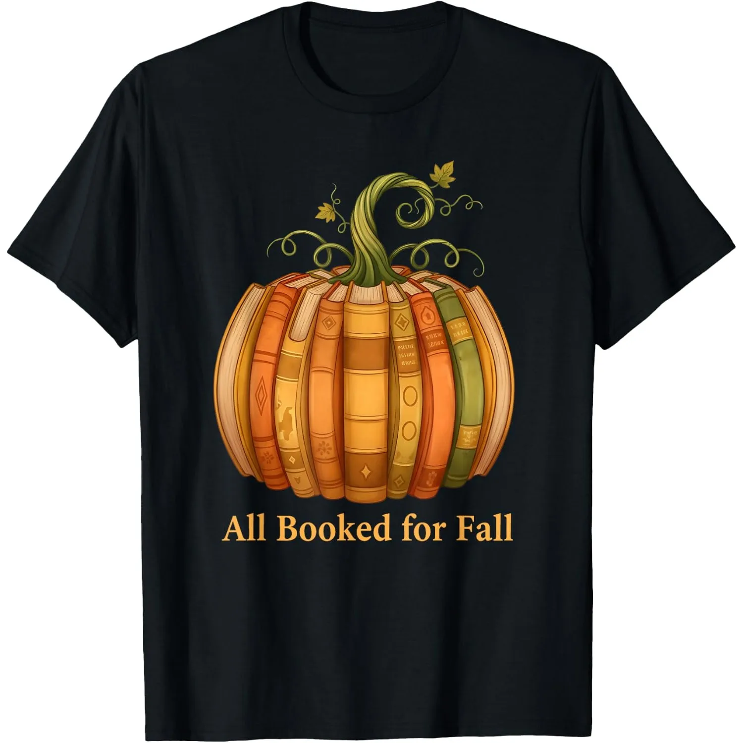 All Booked for Fall Pumpkin Made of Books Reading Author Day T-Shirt