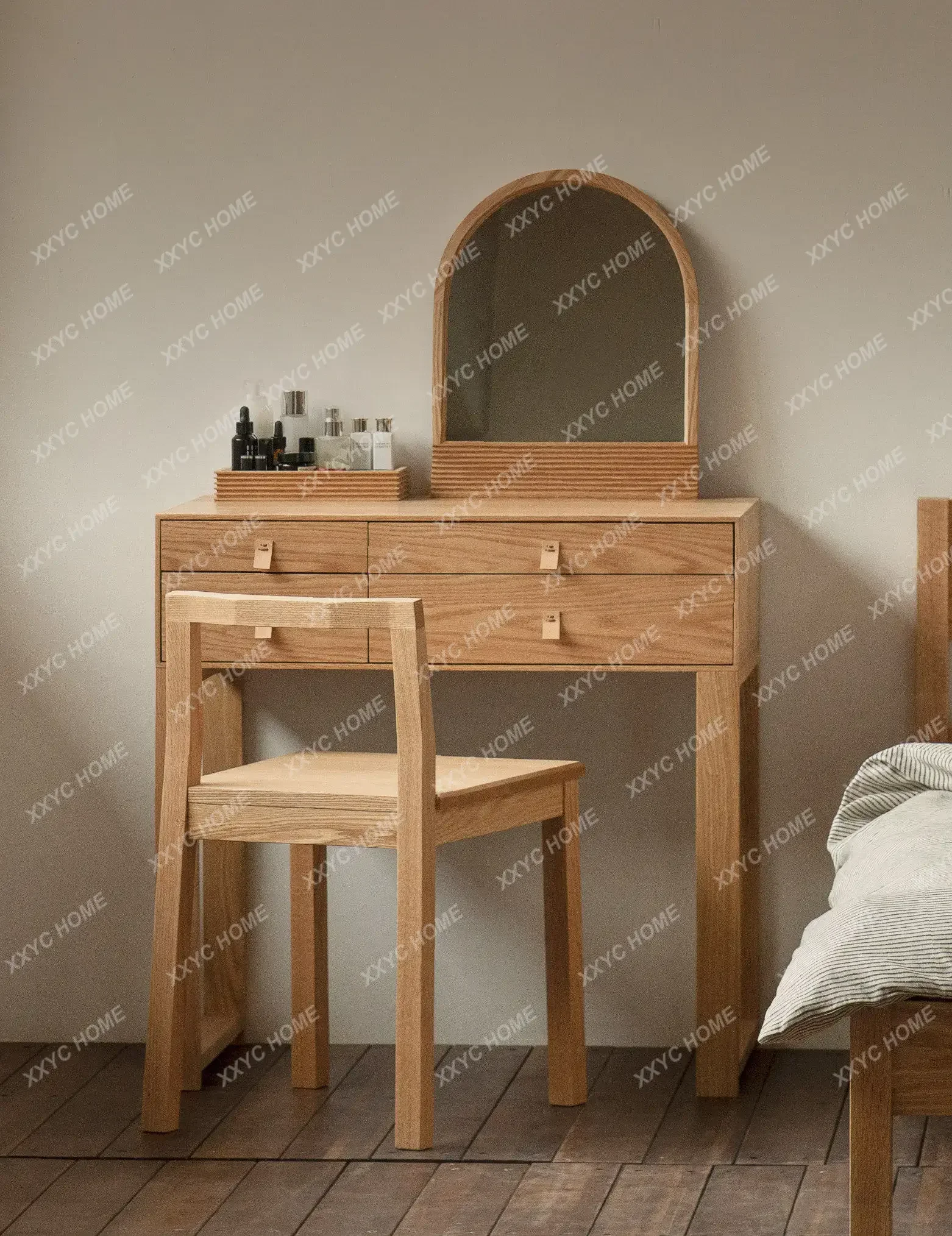 Storage Vanity Table Organiser Aesthetic Beauty Wooden Makeup Cabinet Bedroom Space Saving Penteadeira Feminina