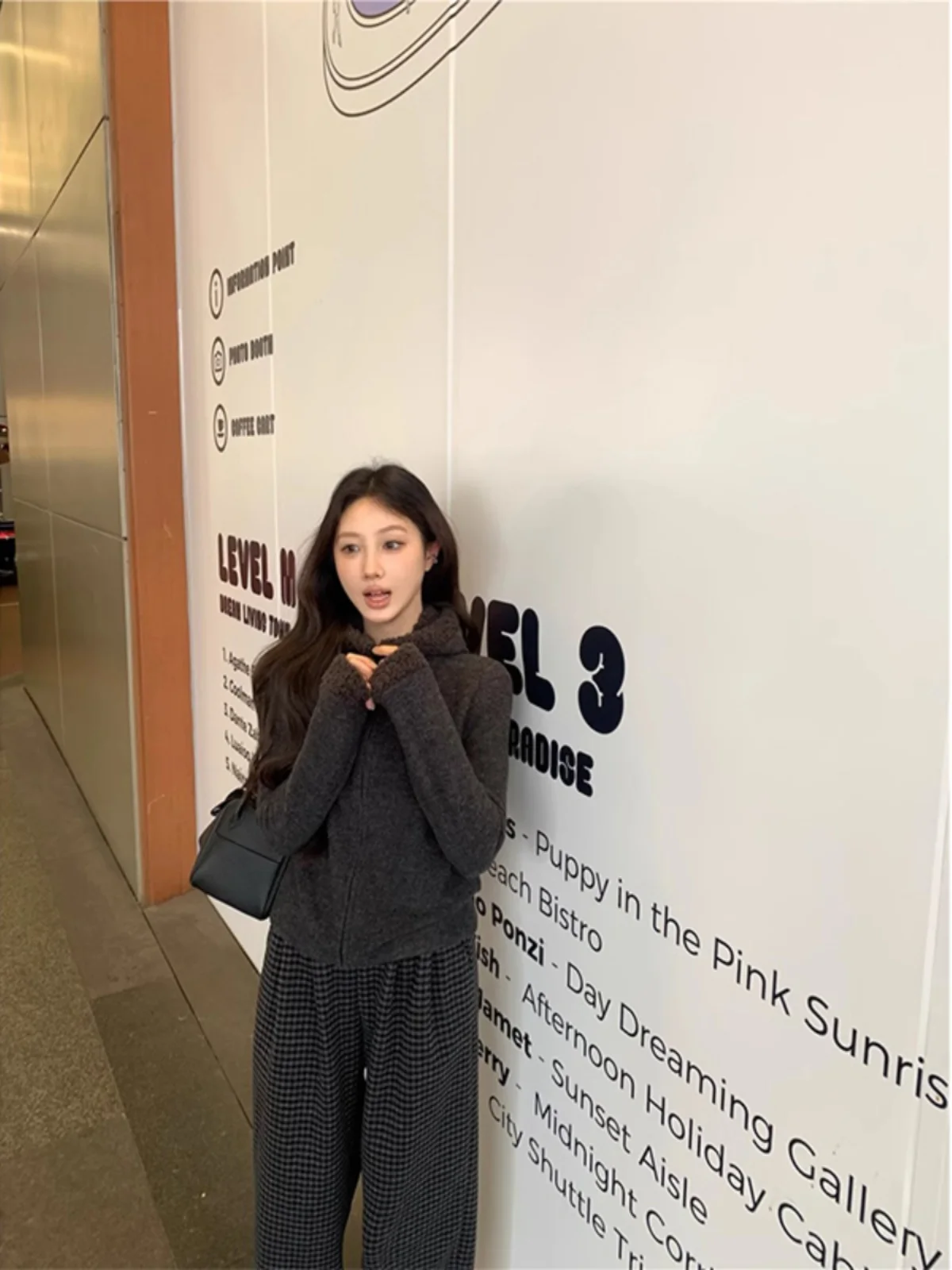 سترة صوف الضأن ملابس خارجية شتوية للنساء درجة حرارة باردة مناخ بارد الطقس البارد بيئة متجمدة جو فاترة جليدية GF