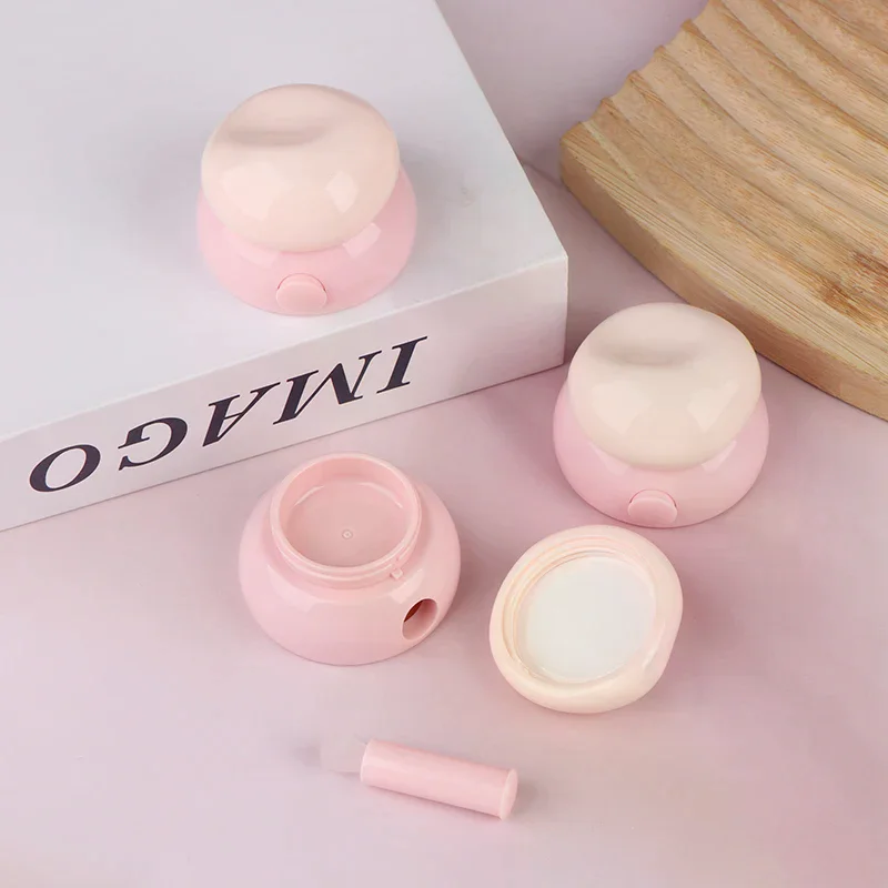 3.5g Mini Face Cream Box Lip Balm Box With Silicone Spoon Refillable Bottles Cosmetic Empty Jar Pots Makeup Skincare Container