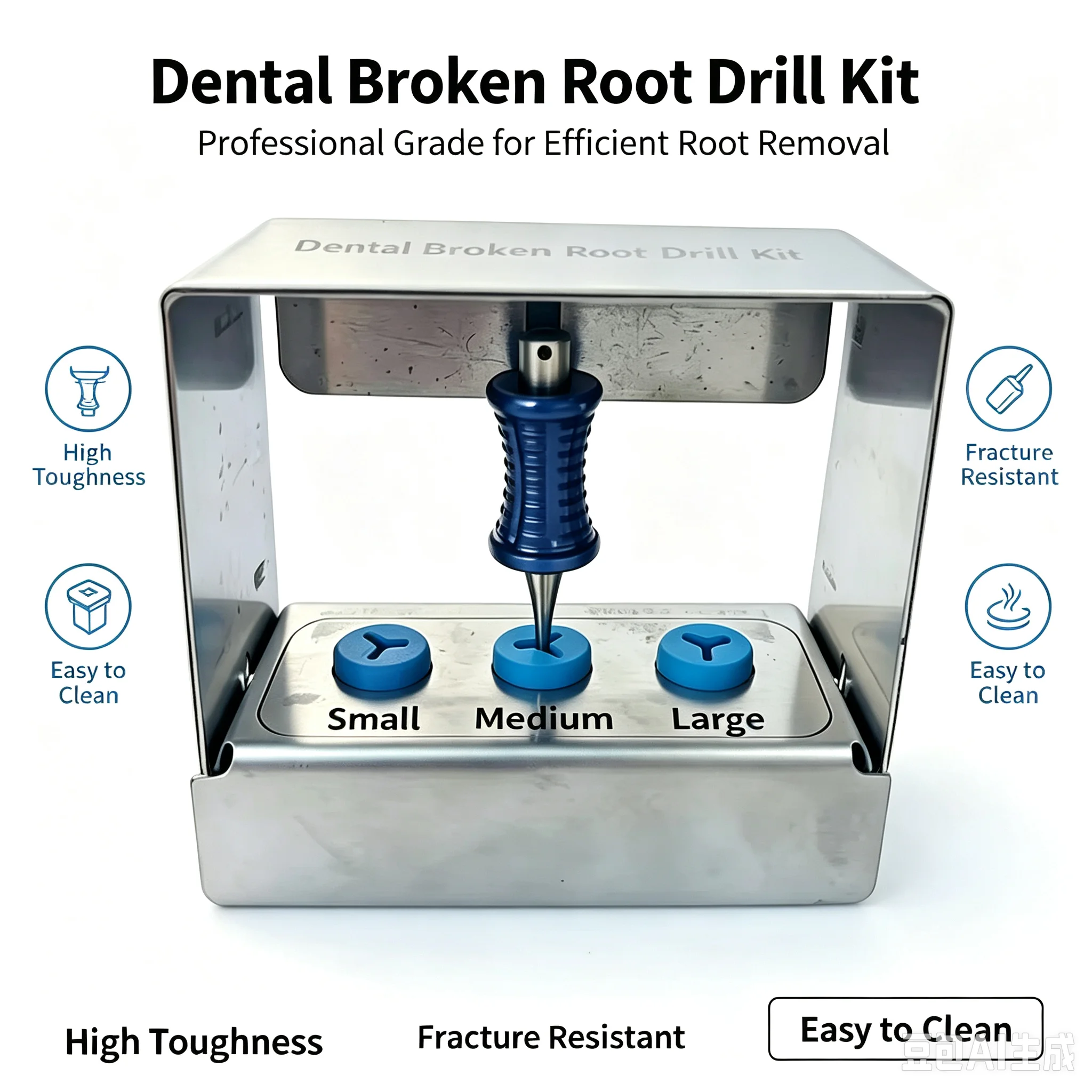 Stainless Steel Root Elevator Set Straight Curved Root Tip Extractor Dental Surgery Tools