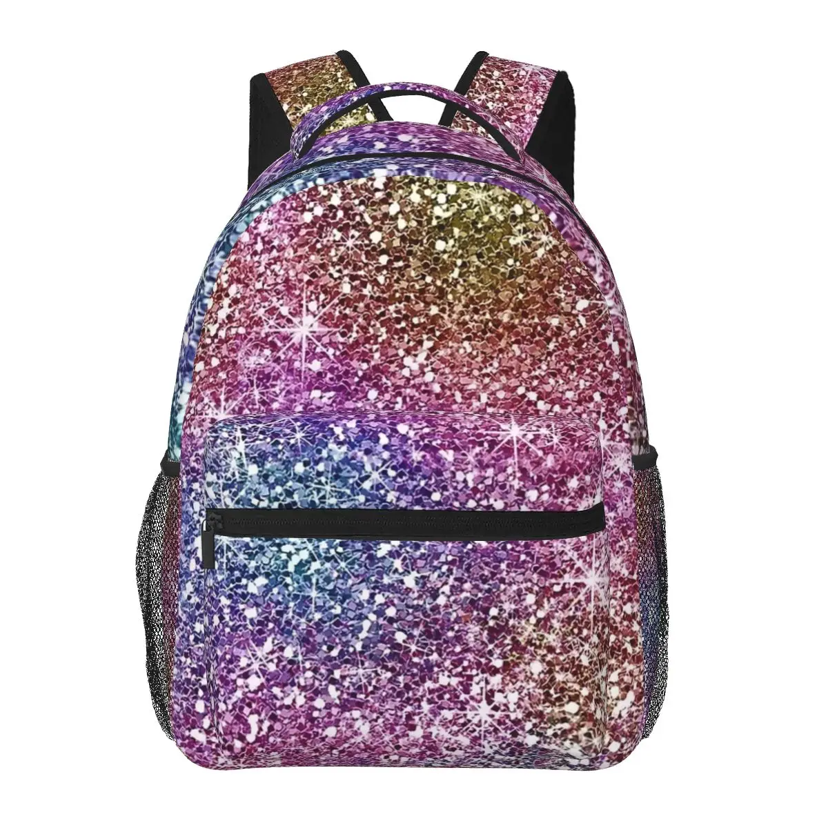 Rainbow Glitter Texture Backpacks Boys Girls Bookbag Children School Bags Cartoon Kids Rucksack Shoulder Bag Large Capacity